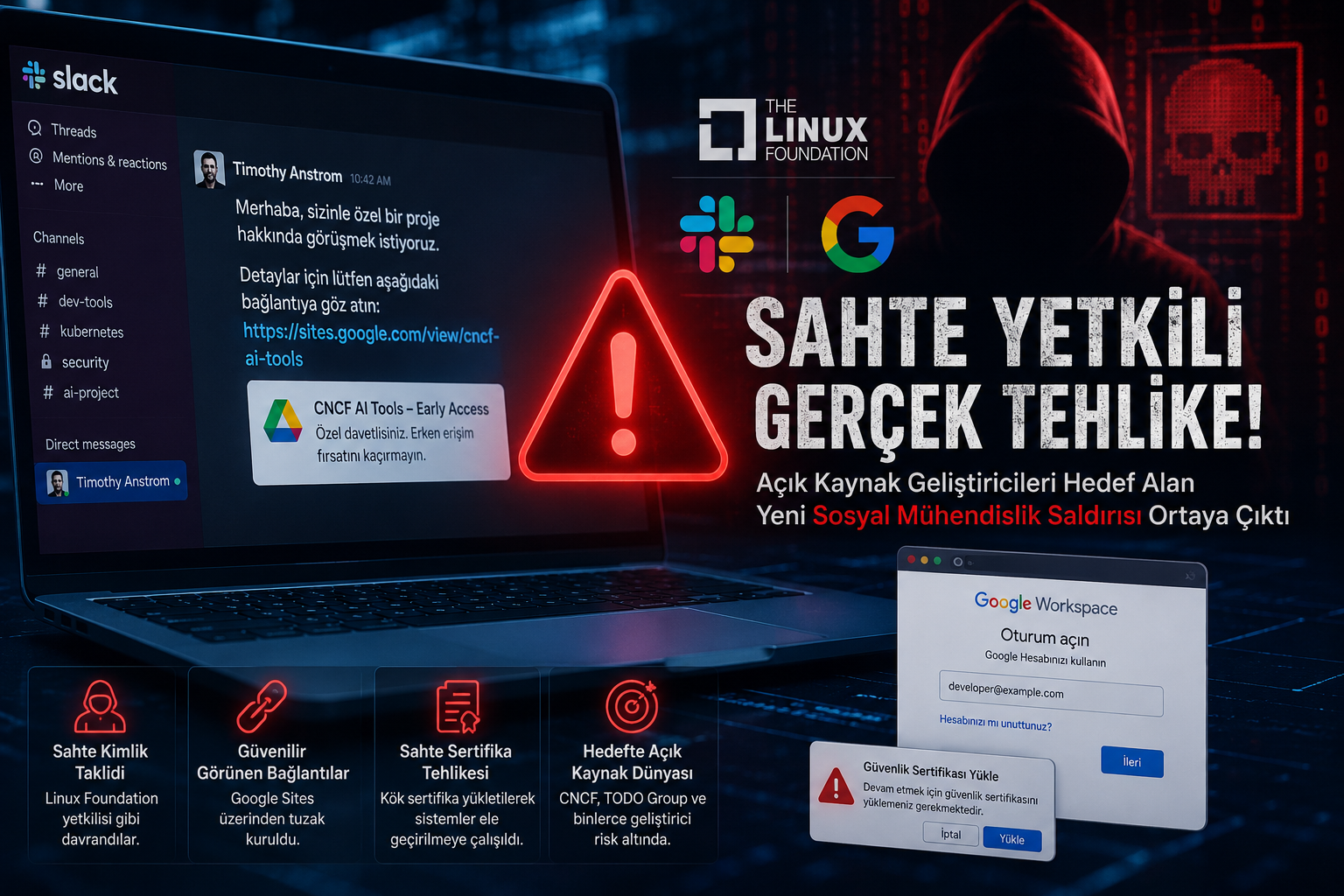 Sahte Linux Foundation Yetkilisi Alarmı: Açık Kaynak Geliştiricileri Slack Üzerinden Hedef Alındı